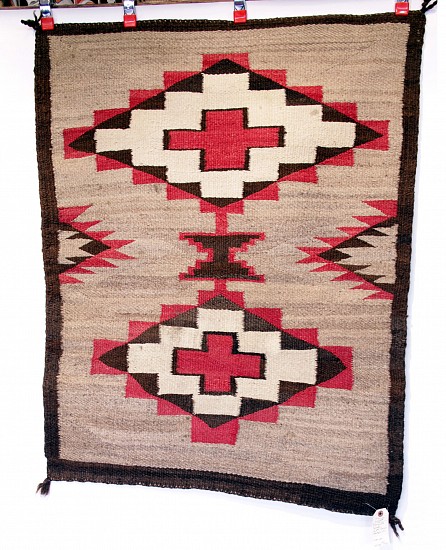 01 - Navajo Textiles, Antique Ganado with Two Crosses c. 1920, 34"x42"
1920