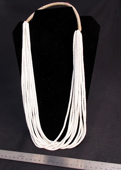 08 - Jewelry-New, TEN (10) Strand White Bone Necklace by Richard Aguilar c 1970s
c.1970s