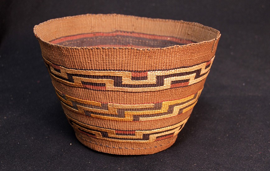 02 - Indian Baskets, Antique Tlingit (Alaska) Basketry: c. 1880 Polychrome (5.5" ht x 9.5" d)
c. 1880