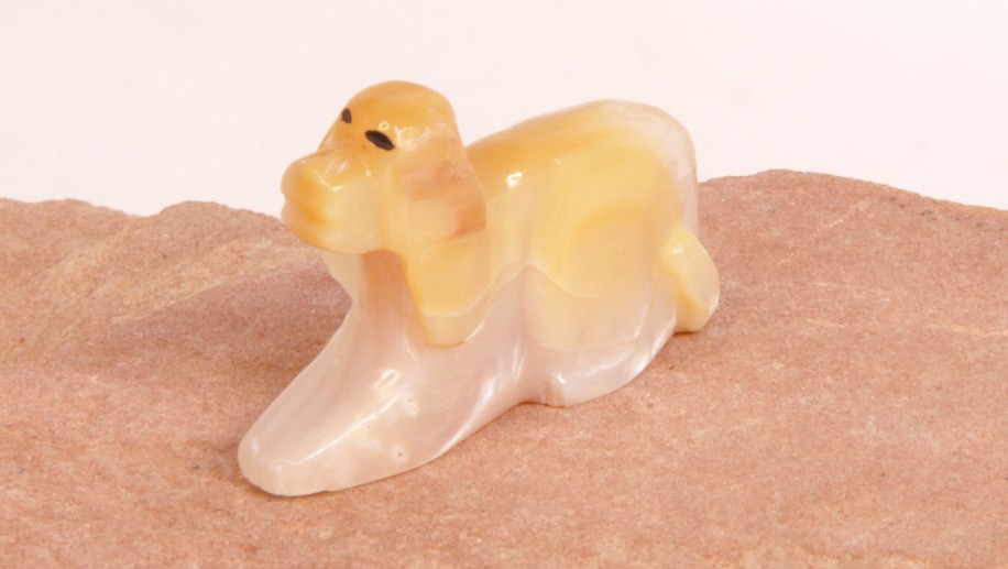 06 - Zuni Fetishes, Zuni Fetish by Lance Deysee: Cocker Spaniel, Mother of Pearl (7/8" ht x 1/4" w x 1 1/2" l)
Contemporary