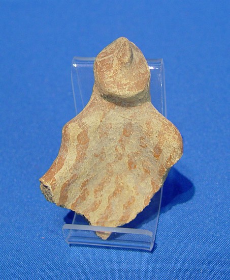 11 - Prehistoric Artifacts, Prehistoric Arizona Hohokam pottery scoop fragment with human effigy figurine and original paint
950 to 1100 AD