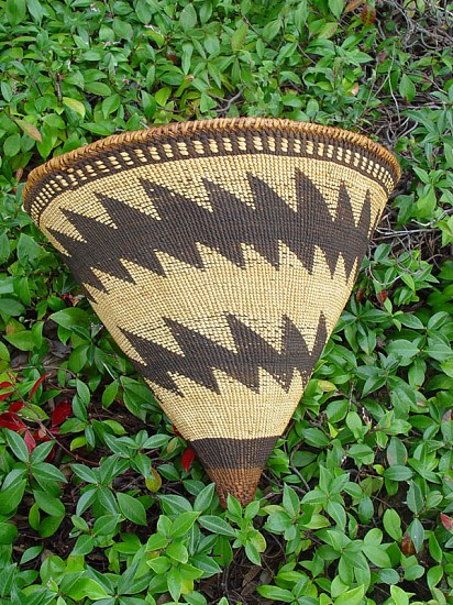 02 - Indian Baskets, Large Antique Achumawi (Pit River) Basketry: c. 1890 Burden Basket (18" d x 19" l)
c. 1890