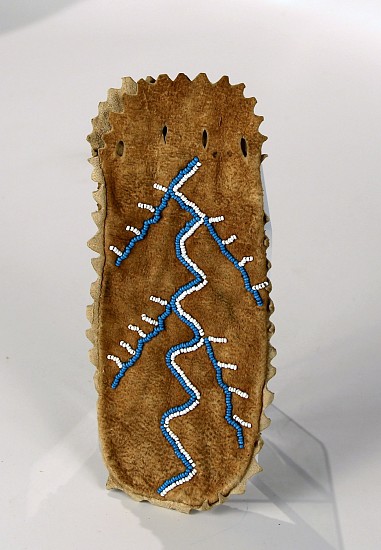 09 - Beadwork, Tlingit beaded item - narrow bag, blue and white beads
1900