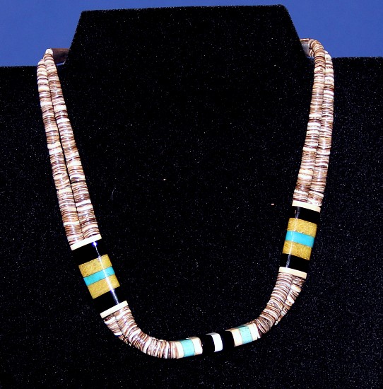08 - Jewelry-New, Shell Heishi Necklace 2 Strands by Ernest Medina