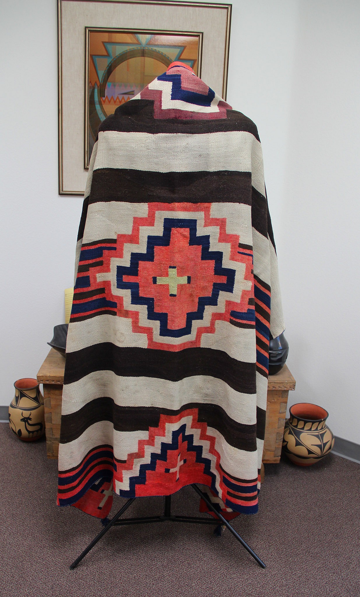 RARE 1860s1870s Late Classic Navajo Third Phase Chief Blanket , and