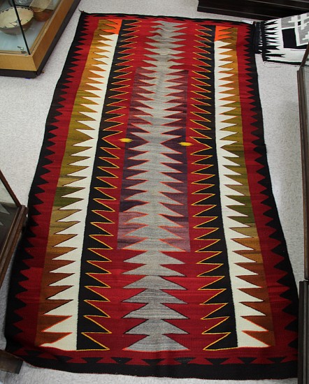 01 - Navajo Textiles, HUGE 9 1/2' Room or Hallway Antique Navajo Runner: c. 1890 (56" x 114") 9 1/2' long
c. 1890, Handspun wool