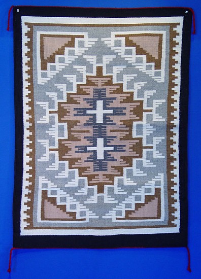 01 - Navajo Textiles, Navajo Rug: Two Grey Hills by Ruth Ann Begay, Mint Condition (31" x 42")
1980, Handspun wool