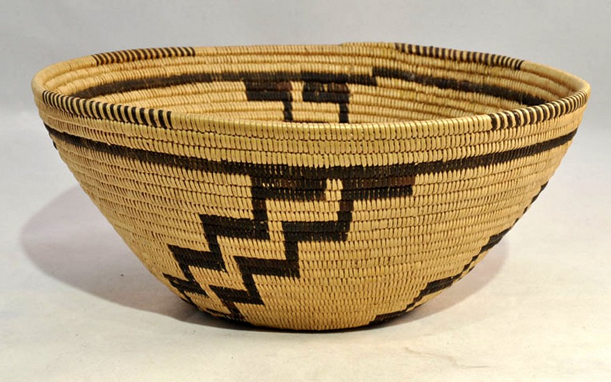 02 - Indian Baskets, Antique Panamint Basketry: c. 1900 Bowl, Radiating Step Motif (3.25" ht x 7.75" w)
c. 1900