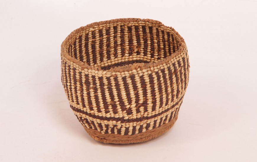 02 - Indian Baskets, Atsugewi (Hat Creek) Basketry: Polychrome Bowl (3.5" ht x 4" d)