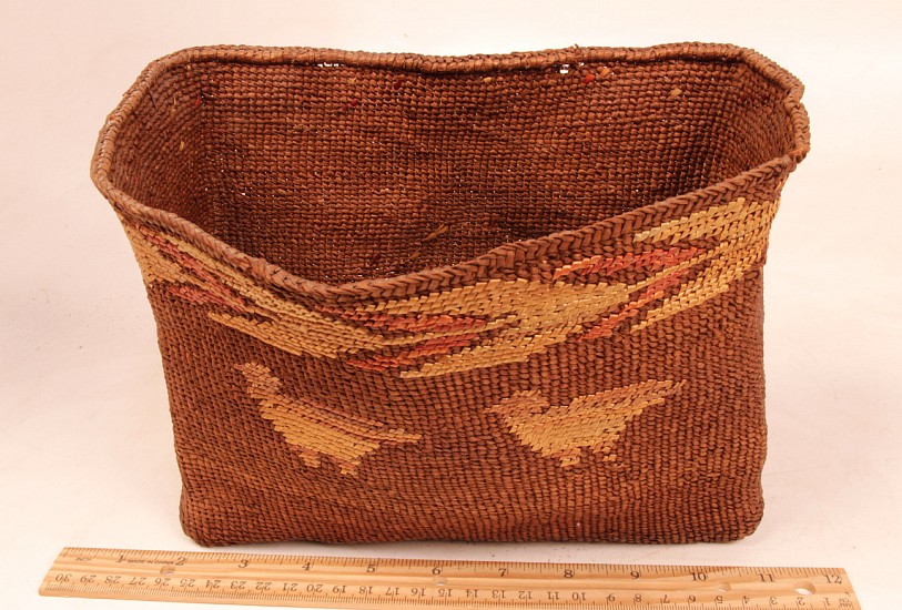 02 - Indian Baskets, Aleut Rectangular Basket 9 1/2" x 7" c.1890s