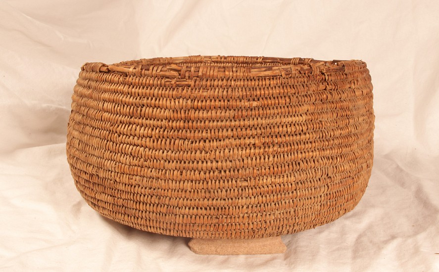 02 - Indian Baskets, Jicarilla Basketry Bowl with Aniline Dye 5" x 10 1/4" c.1930s